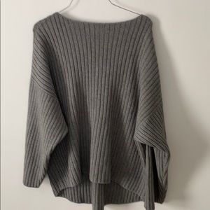 Grey wool/cotton blend sweater